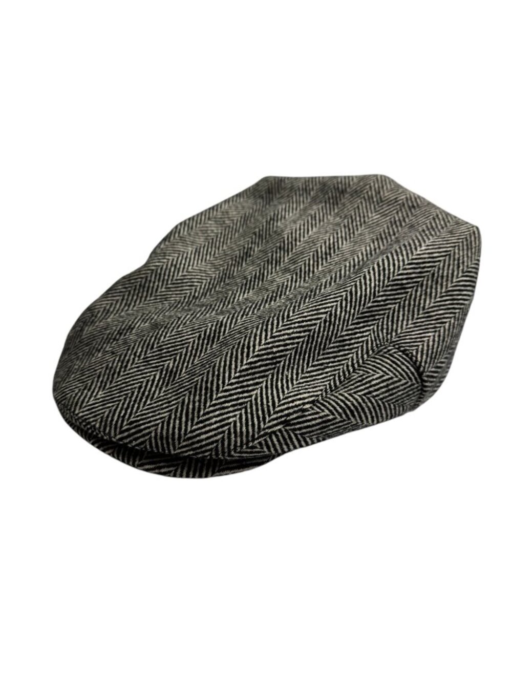 Scala NEW Flat Cap Hat Black White Tweed Herringbone Wool Blend Size XL SCA10696